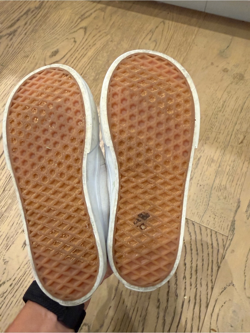 2 pairs of Vans Kids All White and White/Black Canvas Buckle Sneakers - Picture 7 of 9